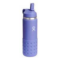 Hydro Flask Kid's Wide Mouth 20 oz Insulated Stainless Steel Water Bottle with Straw Cap