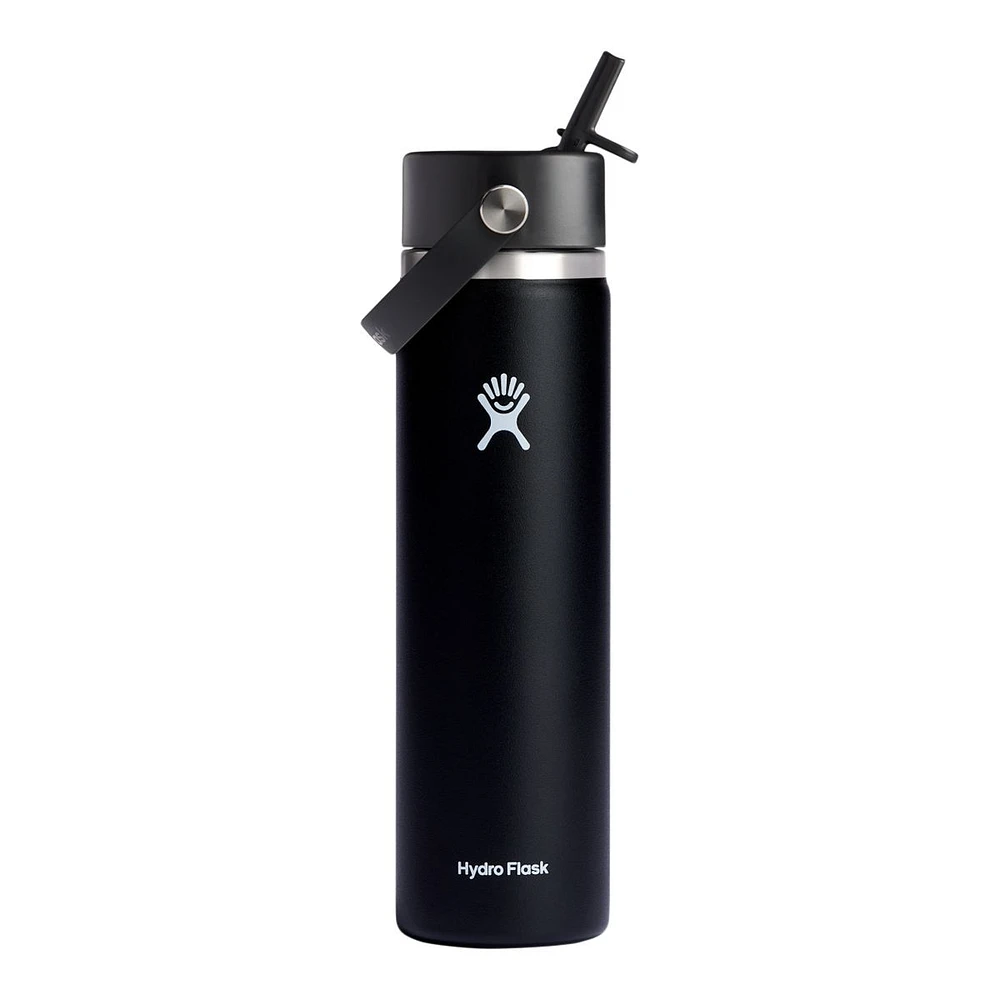 Hydro Flask Wide Mouth 24 oz Insulated Stainless Steel Water Bottle with Flex Straw Cap