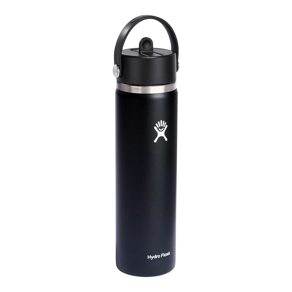 Hydro Flask Wide Mouth 24 oz Insulated Stainless Steel Water Bottle with Flex Straw Cap