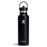 Hydro Flask Standard Mouth 21 oz Insulated Stainless Steel Water Bottle with Flex Straw Cap