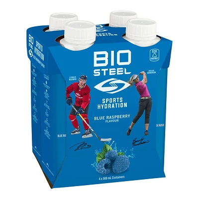 BioSteel Ready To Drink (RTD) Blue Raspberry Sports Drink 4 Pack 500ml 