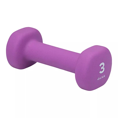 Gaiam 3lb Neoprene Dumbbell, Weight, Home Gym