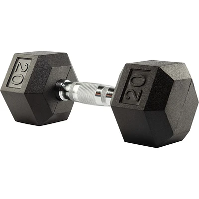 Evoke 20 lb Rubber Hex Dumbbell