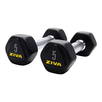 Ziva RPU lb Hexagon Dumbbell Set