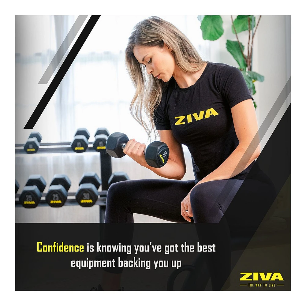 Ziva RPU lb Hexagon Dumbbell Set