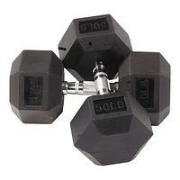 Balancefrom Rubber 50lbs, Hex Dumbbells