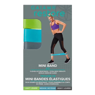 Gaiam Restore Mini Band Kit, 3 Pack