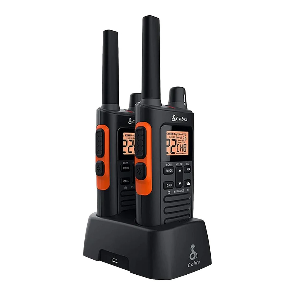 Cobra 40-Mile Range Rugged Two-Way Radio, 2 Pack