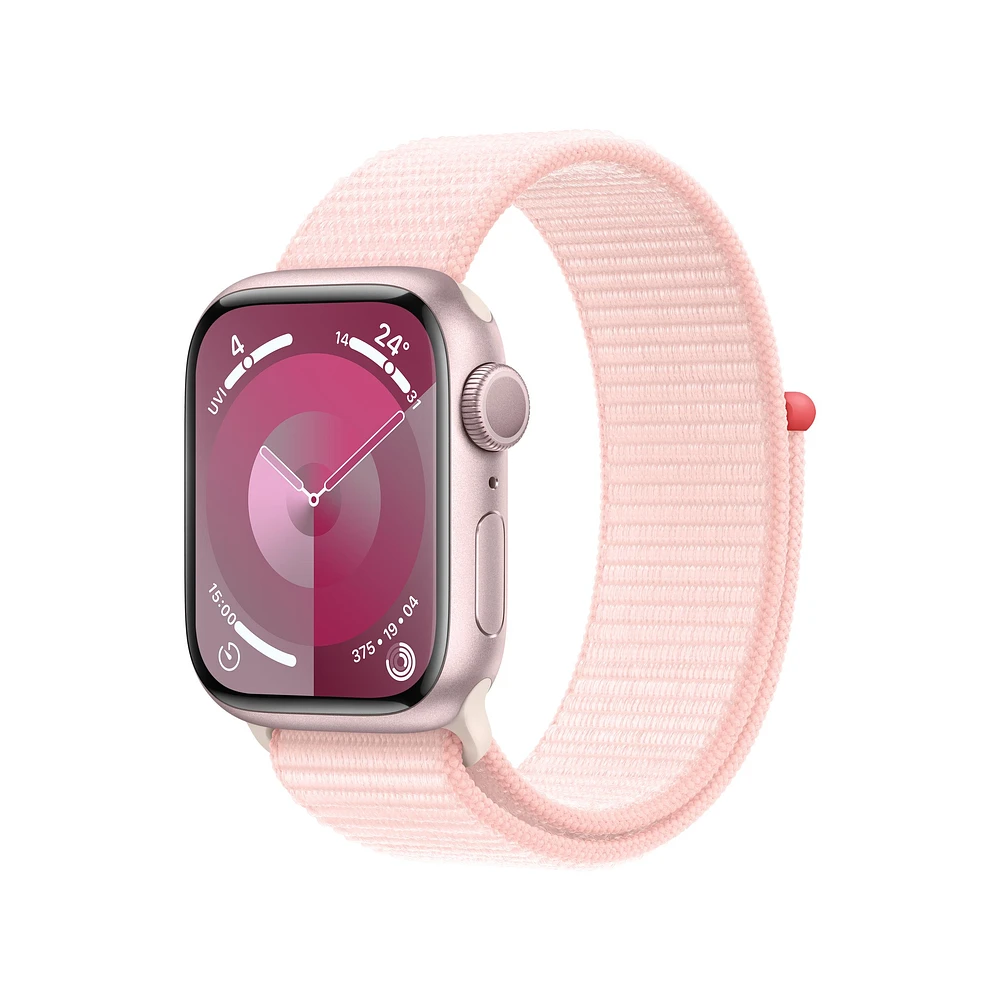 Apple Watch Series 9 (GPS) 41mm Pink with Light Pink Sport Loop