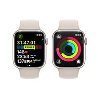 Apple Watch Series 9 (GPS) 45mm Starlight with Starlight Sport Band M/L