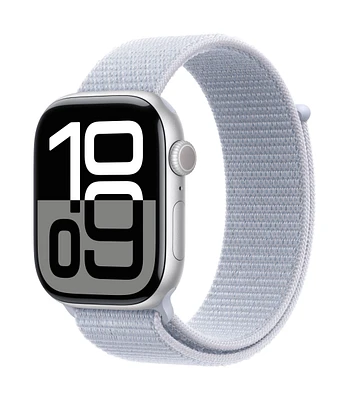 Apple Watch Series 10 (GPS) 46mm Silver with Cloud Sport Loop - M/L