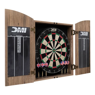 Escalade Rustic Bristle Dartboard Cabinet Set