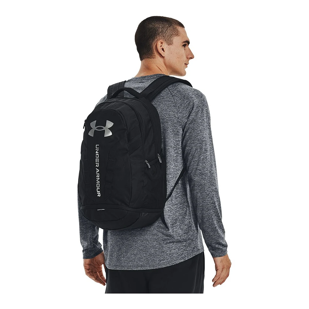 Under Armour Unisex Hustle 4.0 School/Gym Backpack, 26 L, Water Resistant, Laptop Sleeve