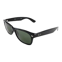 Ray-Ban New Wayfarer Black/Crystal Green G-15XLT Sunglasses