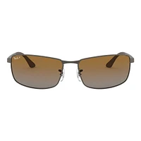 Ray Ban Men's/Women's 3498 Rectangle Sunglasses, Polarized