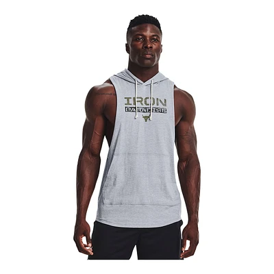 Under Armour Men's Project Rock Graphic Sleeveless Training Hoodie, Kangaroo Pocket