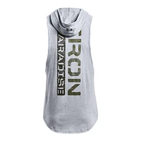 Under Armour Men's Project Rock Graphic Sleeveless Training Hoodie, Kangaroo Pocket