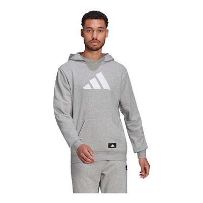 adidas Men's 3 Bar Graphic Hoodie, Pullover, Drawstring