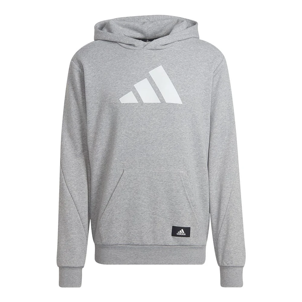 adidas Men's 3 Bar Graphic Hoodie, Pullover, Drawstring