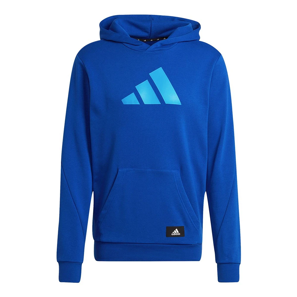 adidas Men's 3 Bar Graphic Hoodie, Pullover, Drawstring