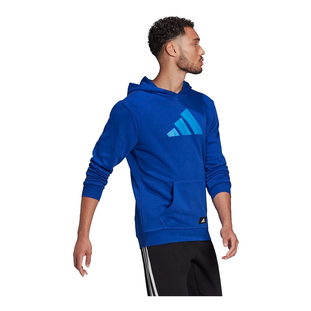 adidas Men's 3 Bar Graphic Hoodie, Pullover, Drawstring