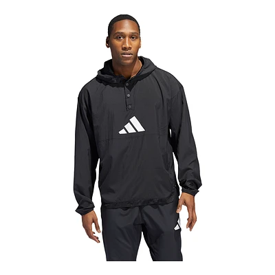 adidas Men's Basketball Pullover Hoodie, Moisture-Absorbing