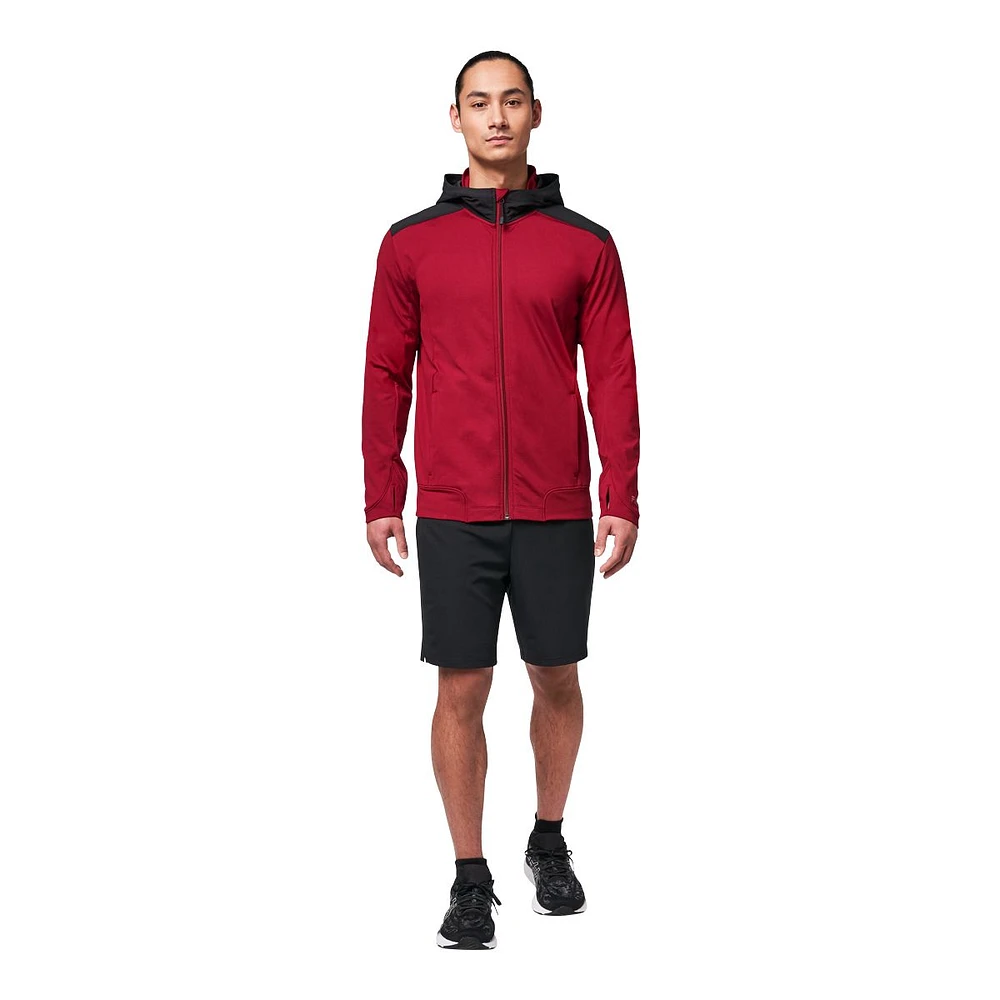 FWD Men's FZ Hybrid Full Zip Training Jacket Hoodie, Moisture-Wicking