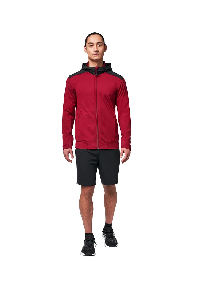 FWD Men's FZ Hybrid Full Zip Training Jacket Hoodie, Moisture-Wicking