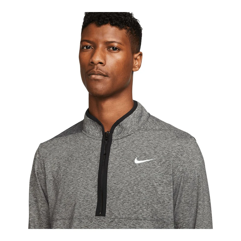 Nike Golf Men's Victory Heather Short Sleeve 1/2 Zip Polo T Shirt