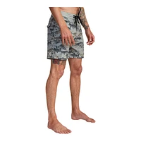 RVCA Men's Horton Fish Camo Swim Boardshorts, 18", 4-Way Stretch