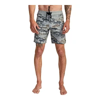 RVCA Men's Horton Fish Camo Swim Boardshorts, 18", 4-Way Stretch