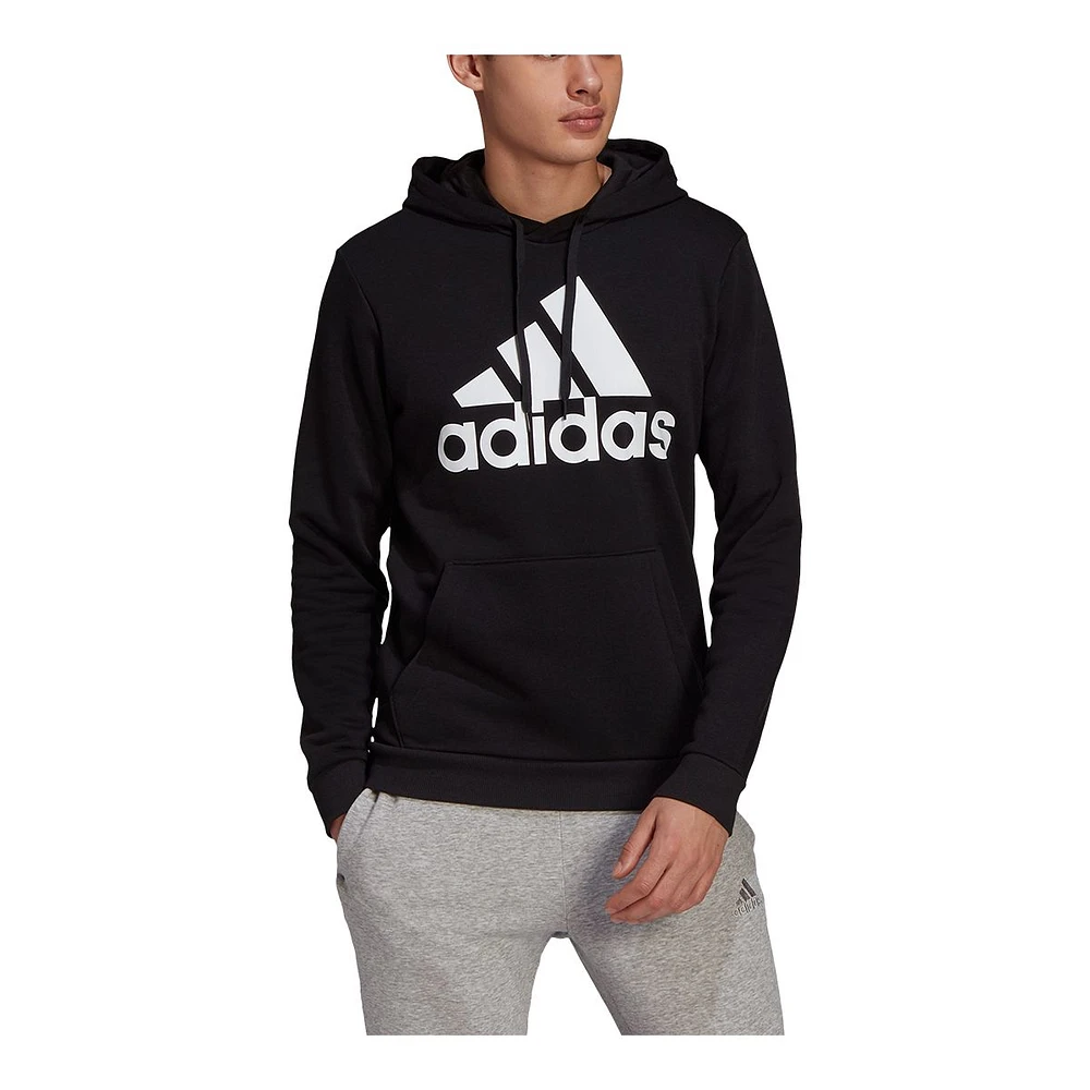 adidas Men's Big Logo Hoodie, Pullover, Fleece, Drawstring