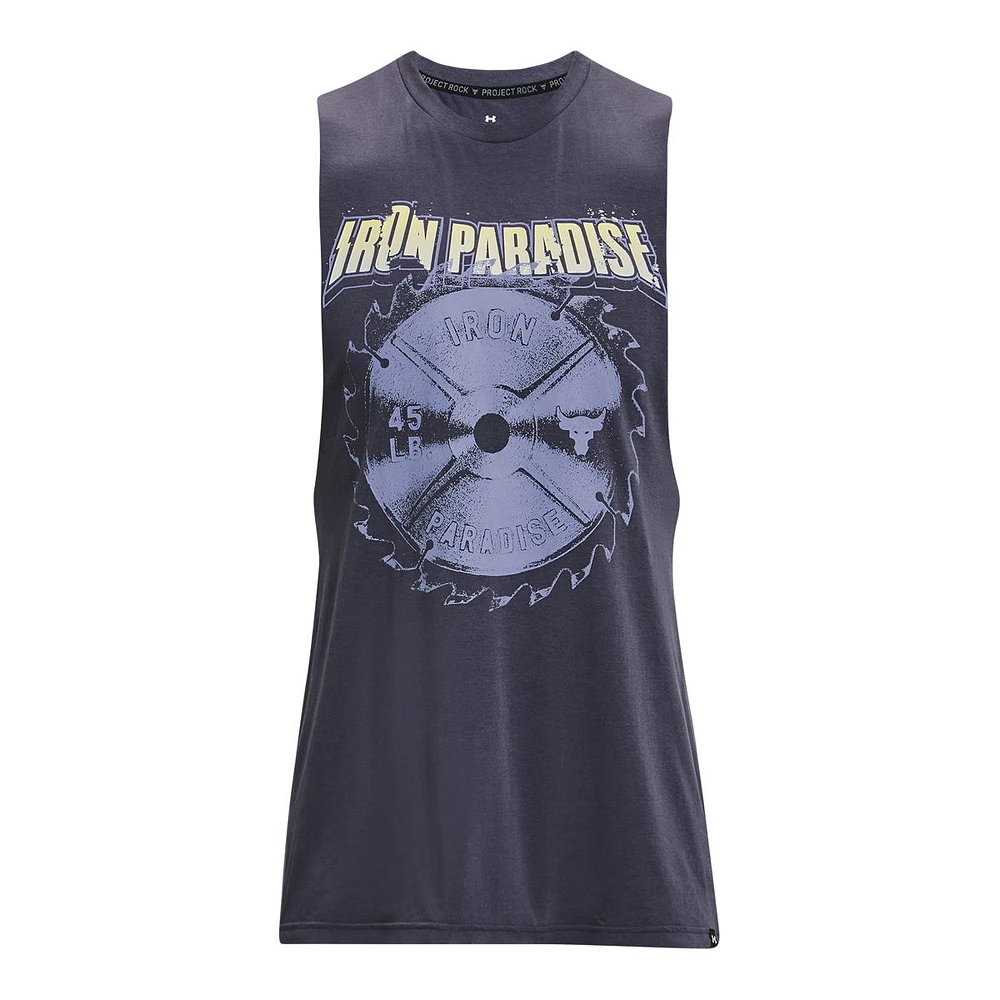 Under Armour Men's Project Rock IP Blade Tank Top, Soft, Cotton-Blend, Sleeveless