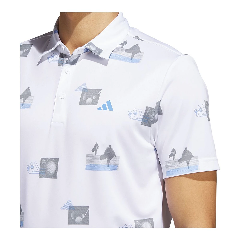 adidas Golf Men's All Over Print Polo T Shirt