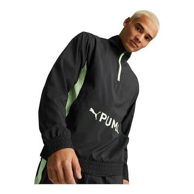 PUMA Men's Train Fit Woven Half Zip Long Sleeve Top