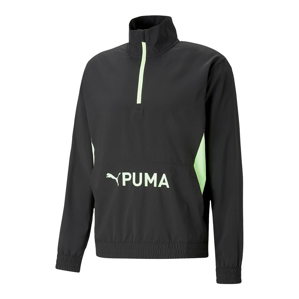 PUMA Men's Train Fit Woven Half Zip Long Sleeve Top