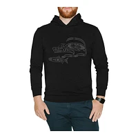 NoMiNoU Men's Wolf Pullover Hoodie