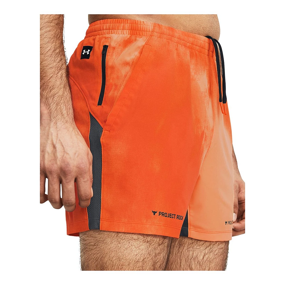 Under Armour Men's Project Rock 5 Inch Print Train Shorts