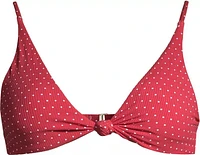 O'Neill Women's Dot Duo Tinsley Knotted Triangle Swimsuit Bikini Top, Beach