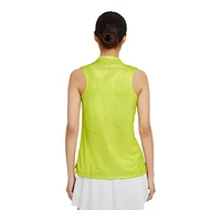 Nike Golf Women's Breath Jacquard Print Sleeveless Polo T Shirt, Breathable