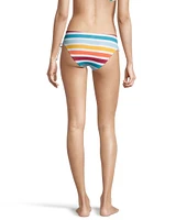 Ripzone Women's Sandy Bold Stripe Ruched Swimsuit Bikini Bottom, Beach