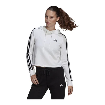 adidas Women's 3-Stripe Cropped Hoodie