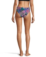 Hurley Women's Palm Paradise Full Coverage Swimsuit Bikini Bottom, Beach