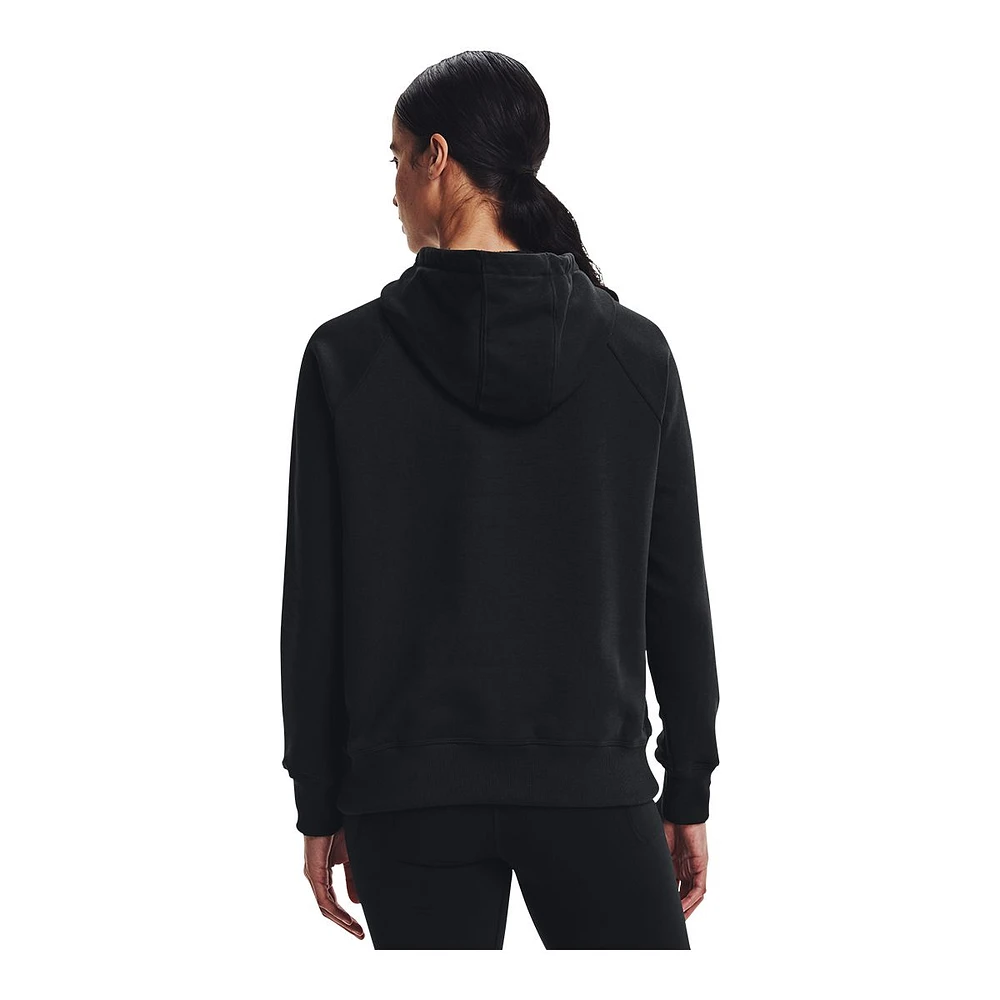 Under Armour Women's Rival Big Logo Pullover Hoodie, Fleece, Kangaroo Pocket