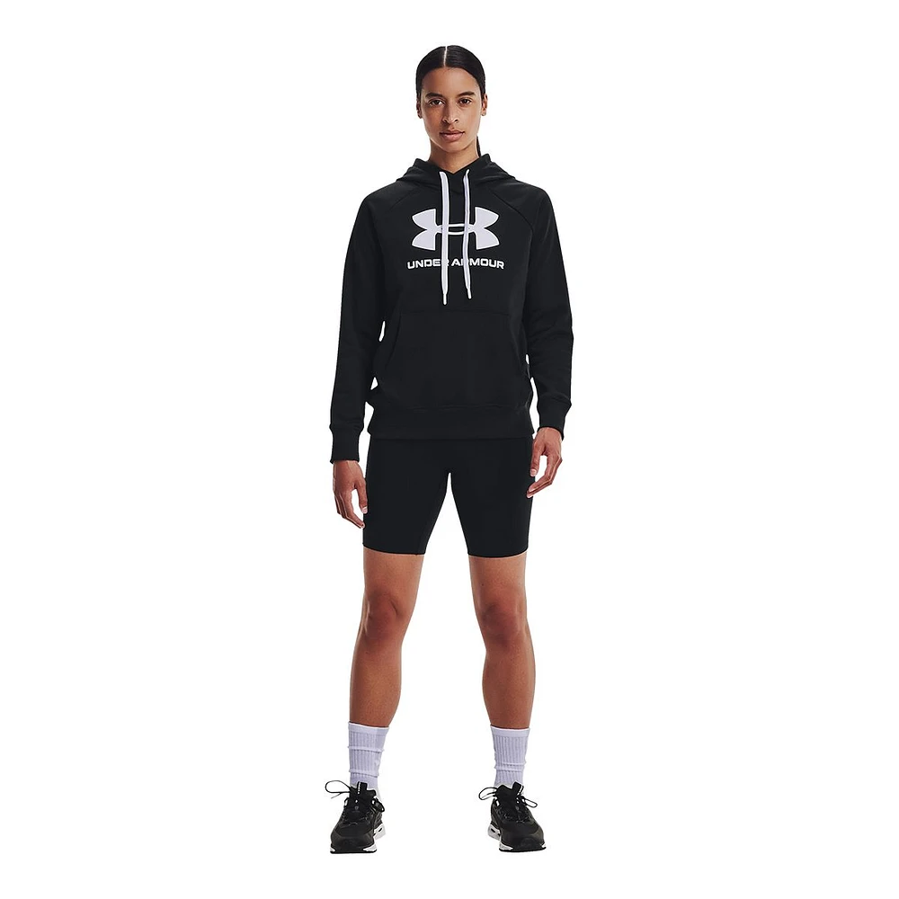 Under Armour Women's Rival Big Logo Pullover Hoodie, Fleece, Kangaroo Pocket