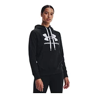 Under Armour Women's Rival Big Logo Pullover Hoodie, Fleece, Kangaroo Pocket