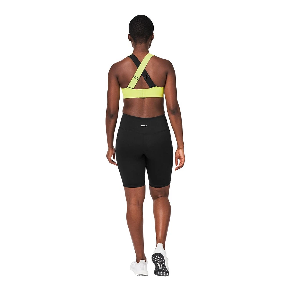 FWD Women's Push Multi-Strap Sports Bra, Medium Impact, Removable Pads