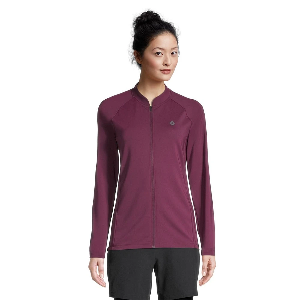 Diamondback Women's Cool Ride Long Sleeve Zip Up Cycling Jersey, Relaxed Fit