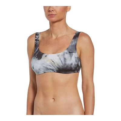 Nike Women's Tie Dye Scoop Neck Bralette Swimsuit Bikini Top, Sport