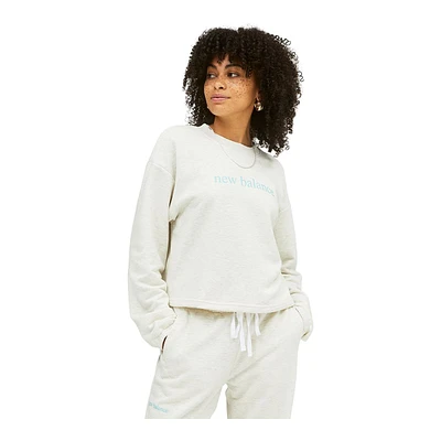 New Balance Women's Essentials Pure Crewneck Fleece Sweatshirt, Relaxed Fit